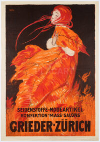 Rare Swiss Original Vintage Poster by Charles Loupot promoting Grieder at Paradeplatz in Zurich