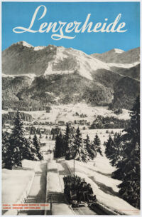 Swiss Original Winter Poster Heinze Lenzerheide 1934