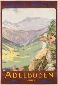 Original Art Nouveau Travel Poster Adelboden Bernese Oberland Switzerland Pellegrini 1907