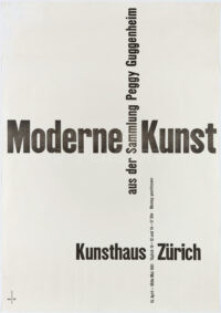 Swiss Original Vintage Typographic Poster Max Bill Peggy Guggenheim Collection Modern Art 1950